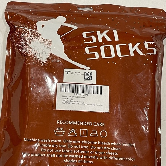 WEIERYA Ski Socks XL Retro Blue NEW 2 - Picture 4 of 6